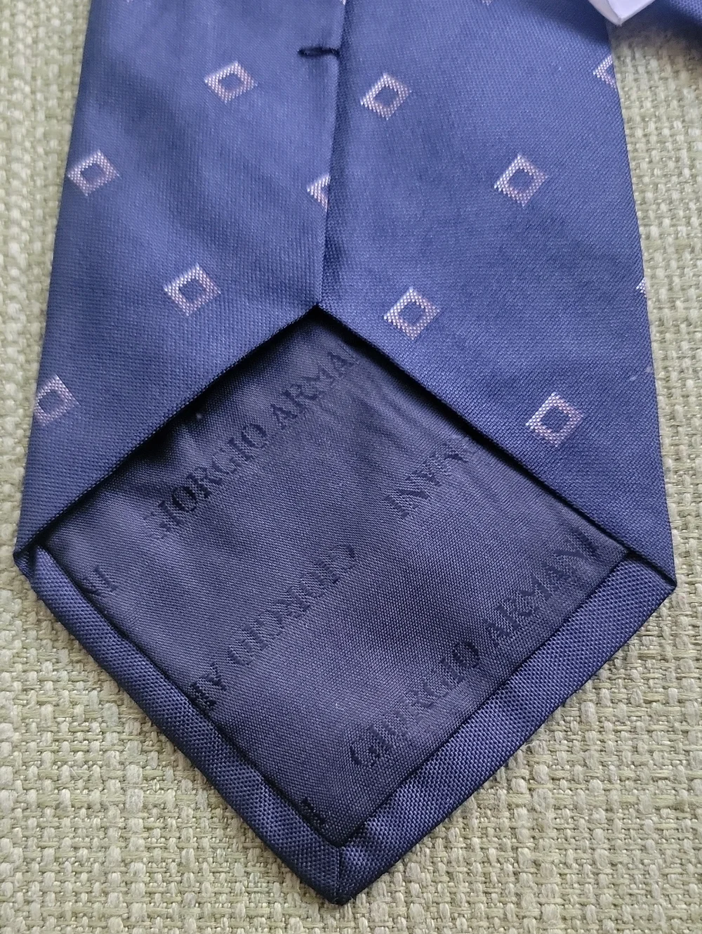 Armani Collezioni Navy Diamond Motif Men's Tie